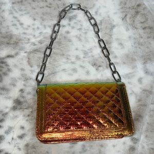 Chrome Green and Orange Link Purse